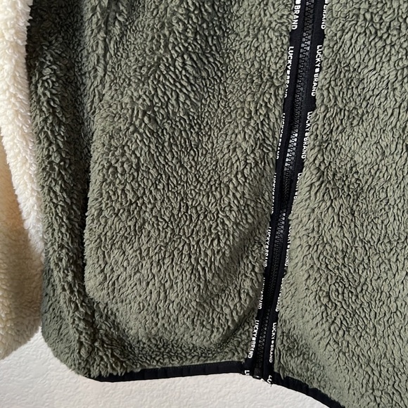 Lucky Brand Faux Shearling Colorblock Teddy Jacket Size S - Picture 9 of 11